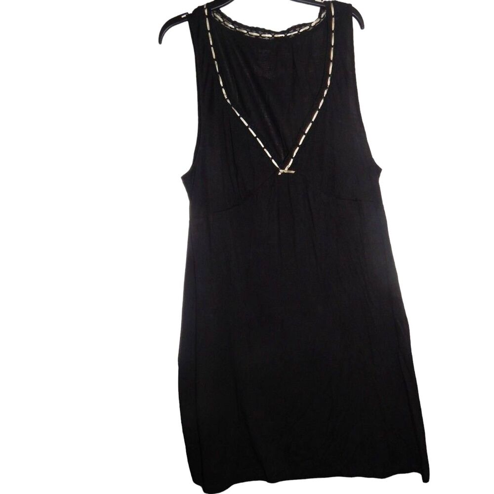Apt. 9 Intimates Women's Large Vintage Black Deep V-Neck Tank Nightgown